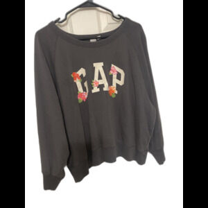 (39.95) XL Dark, Gray Sweatshirt ,Gap Floral Design Extra Large